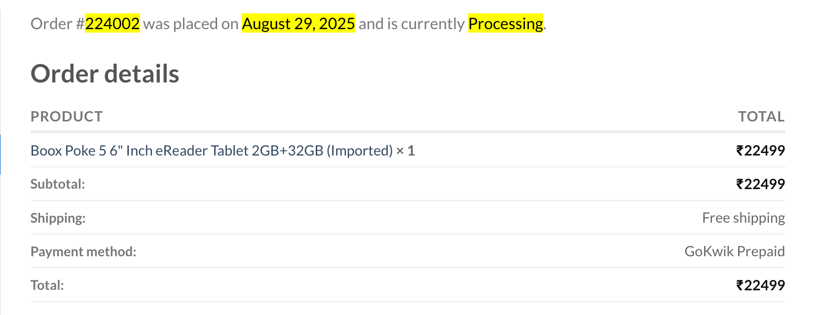 Mx2Games order #224002 stuck in processing as of 18 Oct 2025